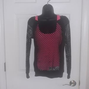Black net shirt Size M